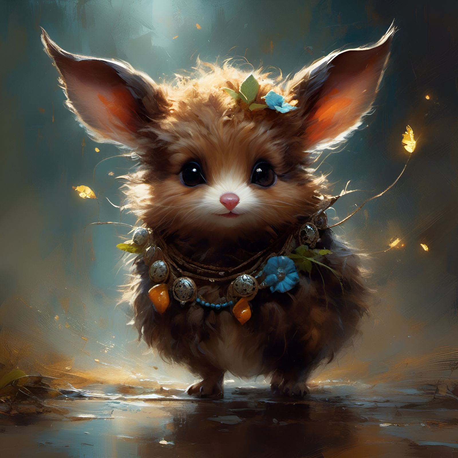 Adorable Character Design as Oil Painting
