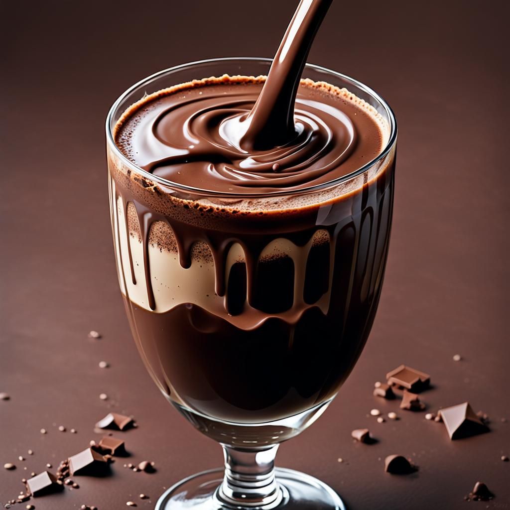 Abstract Art Chocolate Drink in Complementary Colors