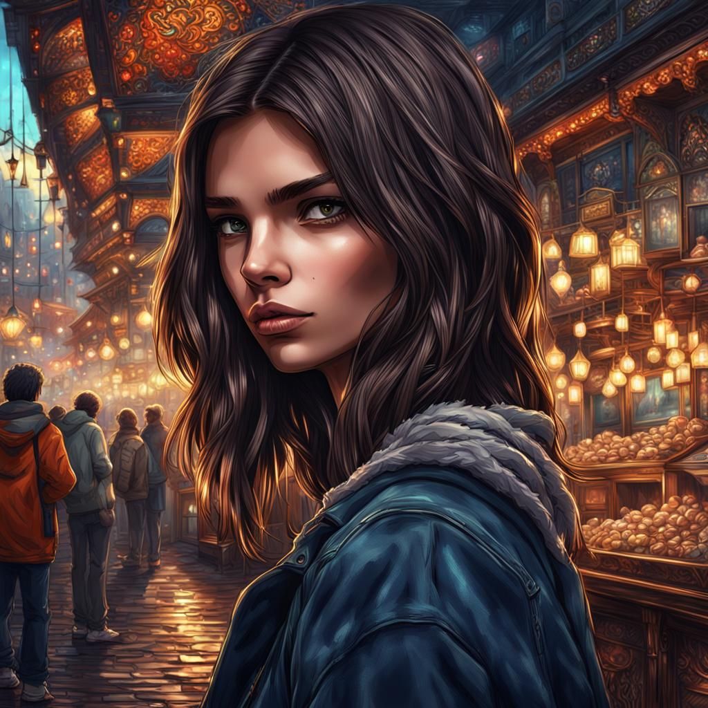 Hyperrealistic Anime Girl Portrait in HDR