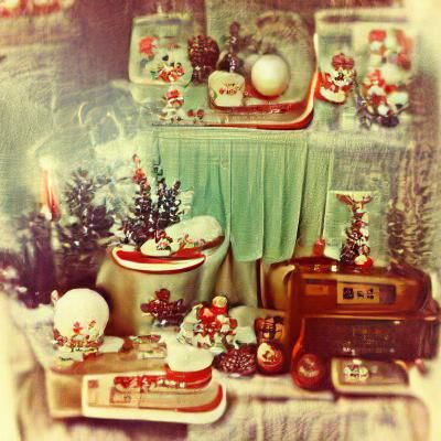 Classic Vintage Christmas Scene
