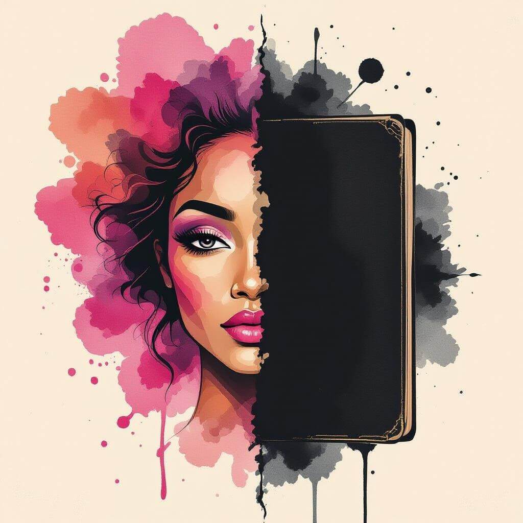 Rose and Fuchsia Watercolor Book Cover