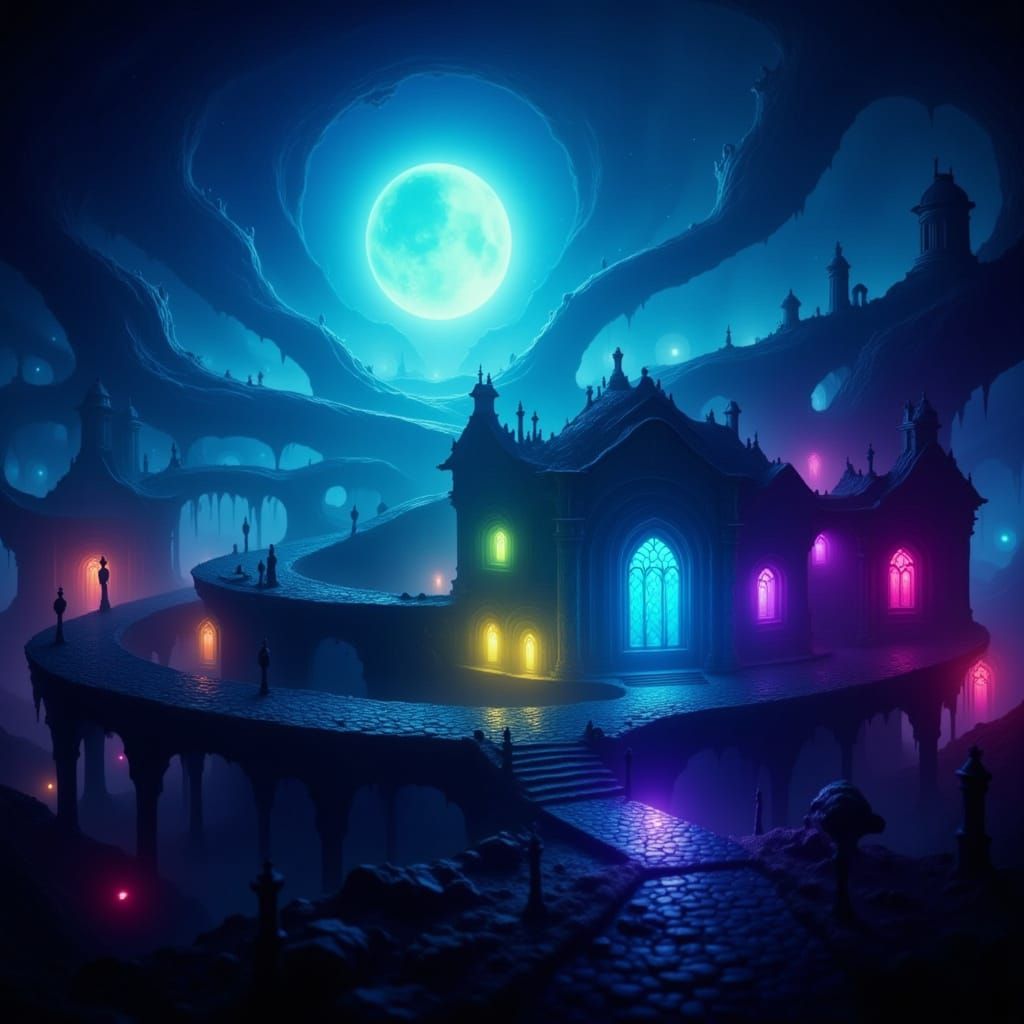 Surreal Interdimensional Landscape in Pixelcore Style