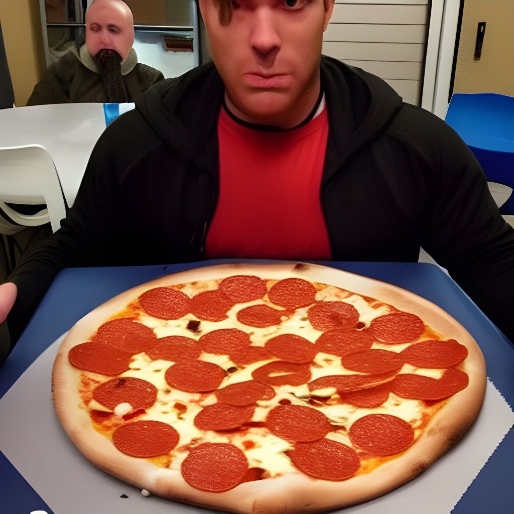 Pizza Eats Werewolf: A Humorous AI Creation