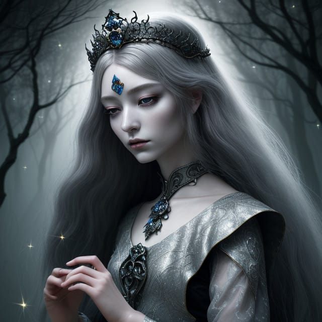 Dark Fantasy Princess in Candlelit Glory