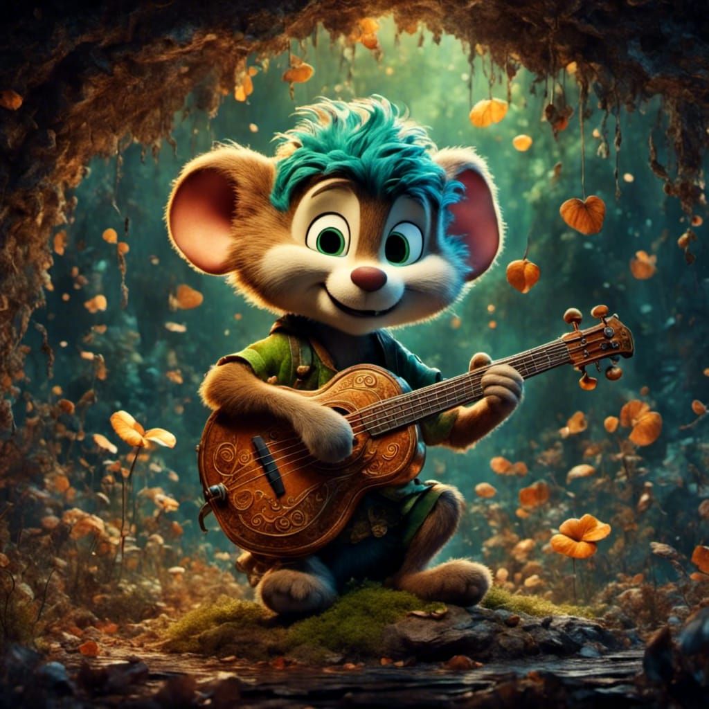 Linus Van Pelt Playing Bass, Digital Art