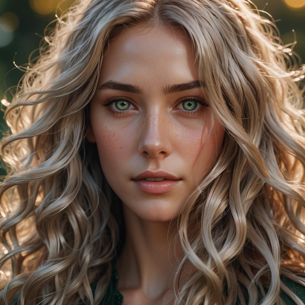 Fantasy Portrait of Woman with White Hair