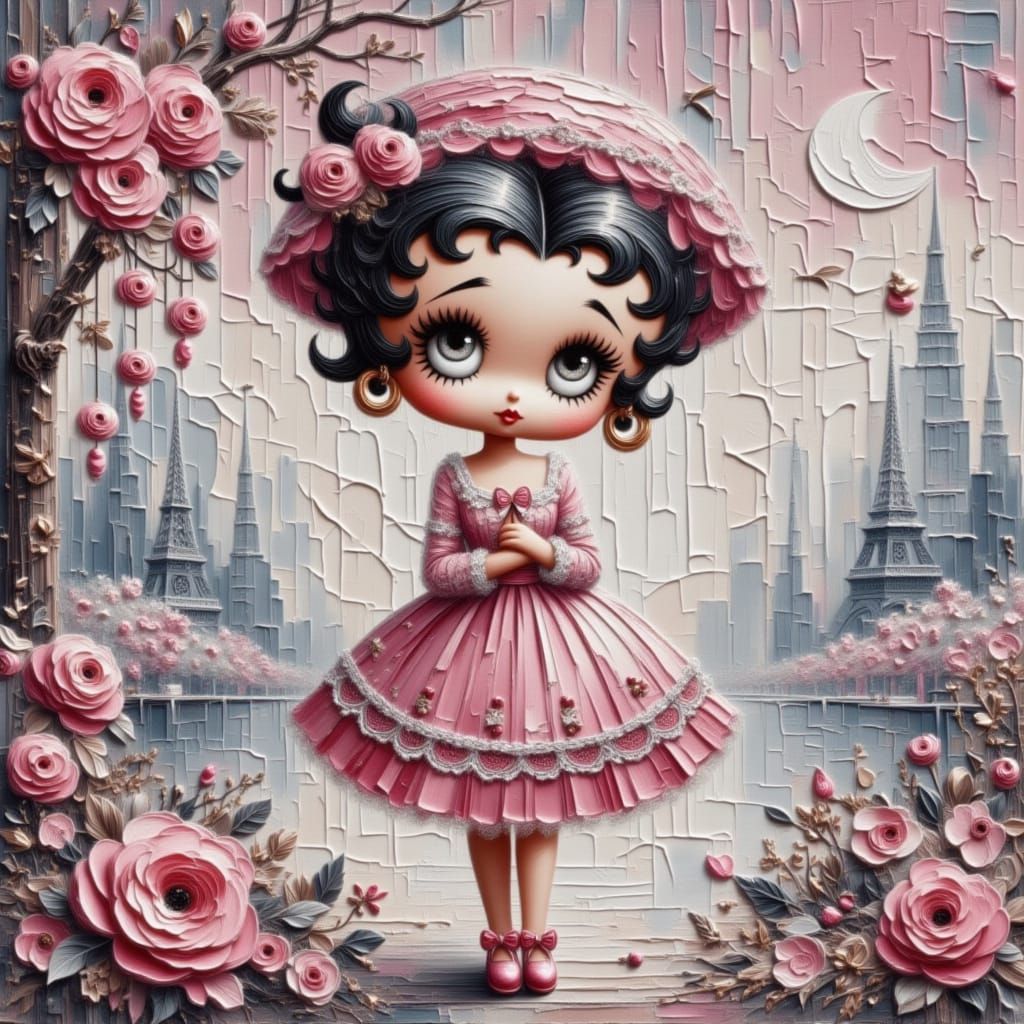 Toddler Betty Boop Diamond Painting with Sparkle