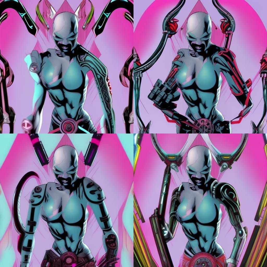 Cyberpunk Ninja with Steampunk Enhancements