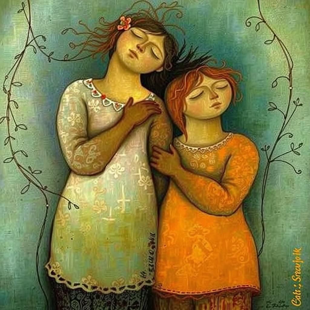 Symbolic Friendship in Collage Art Style