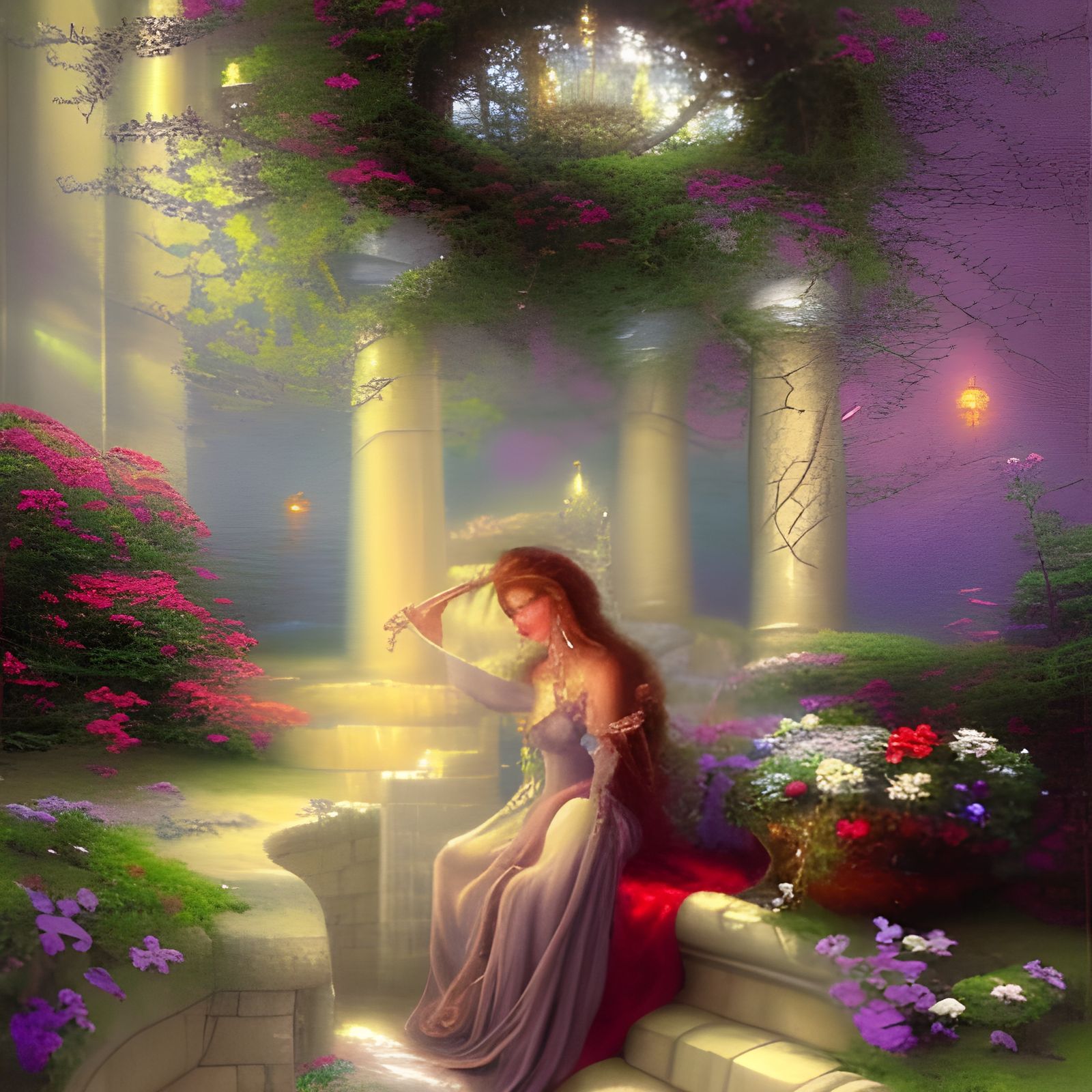 Ethereal Woman with Jewels in Fantasy Style