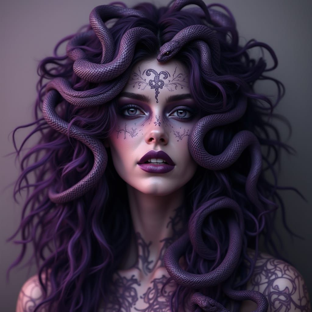 Purple Goddess with Serpentine Locks
