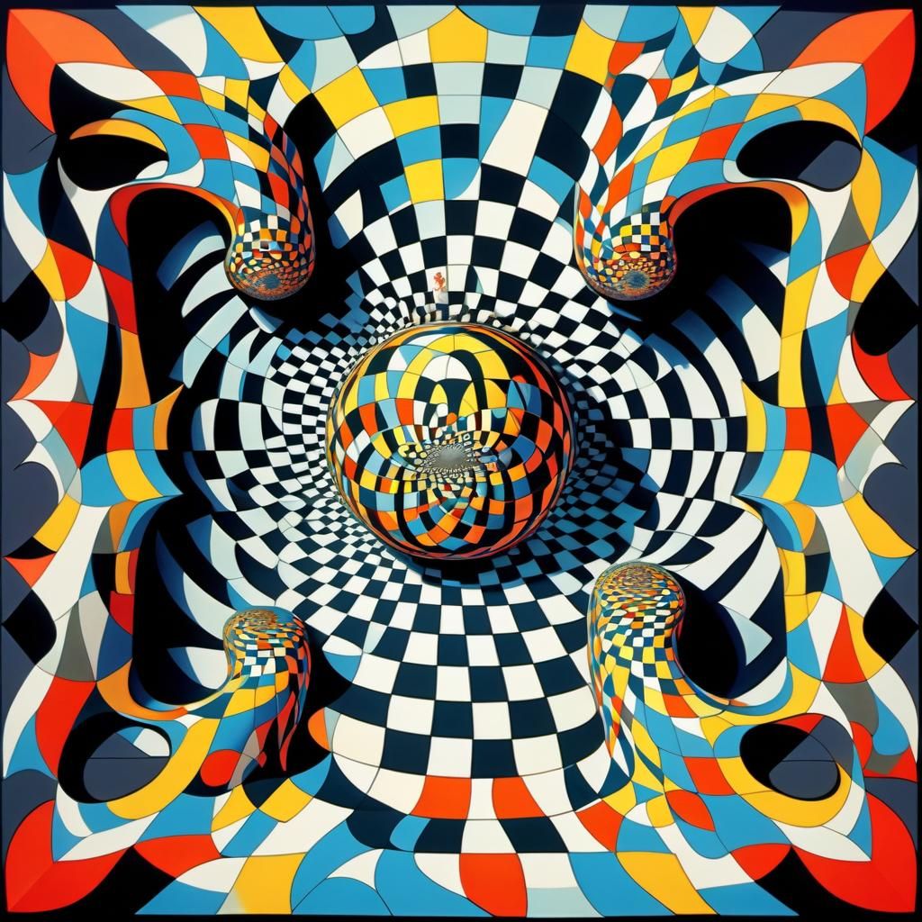 Surreal Optical Illusion Pop Art Landscape