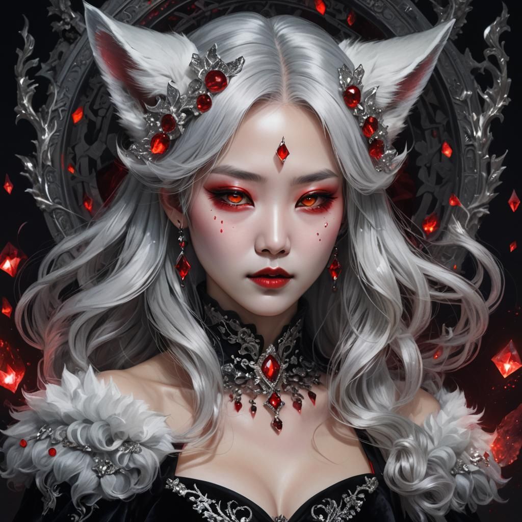 Korean Vampire Queen in Art Nouveau Style