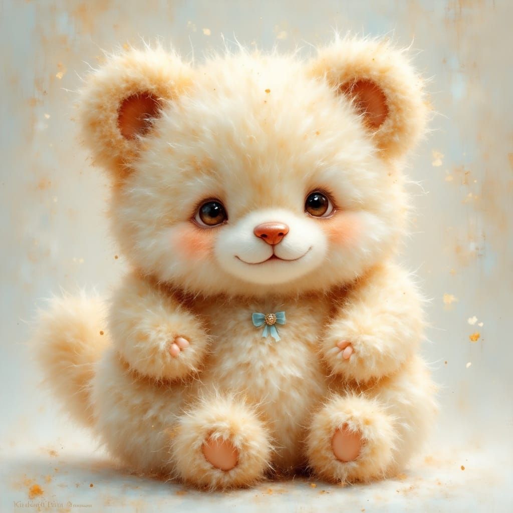 Small Fluffy Creature in Dreamy Pastel Colors