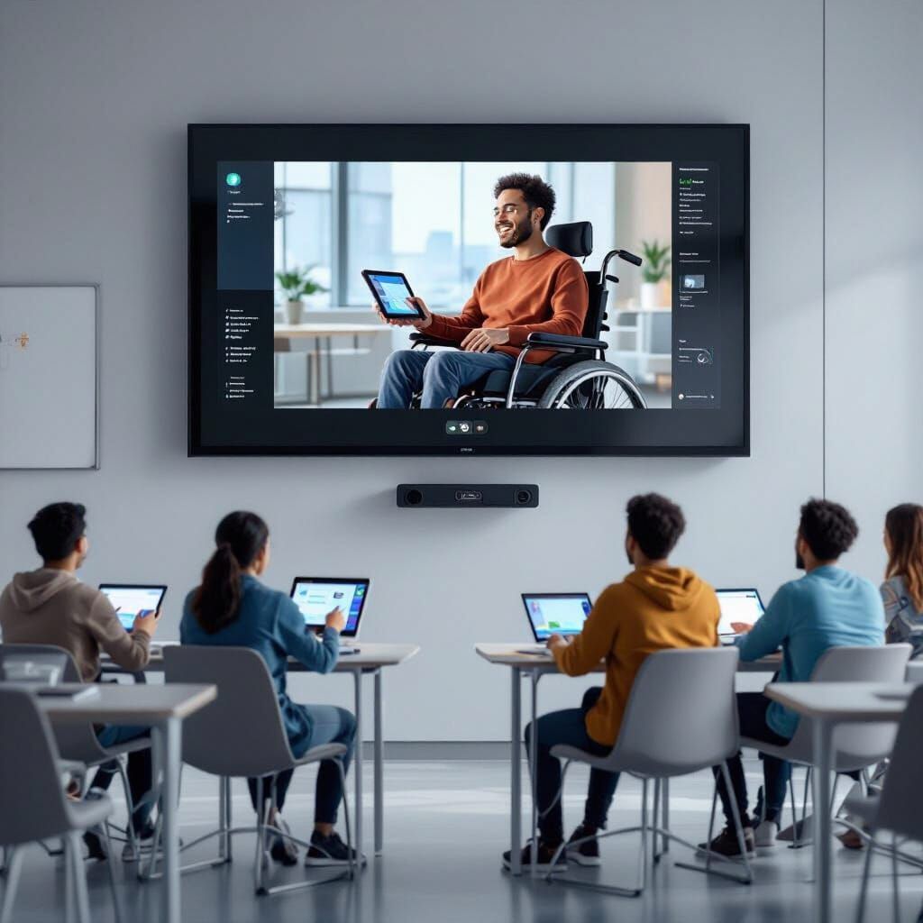 Modern Classroom Scene in a Minimalist Style