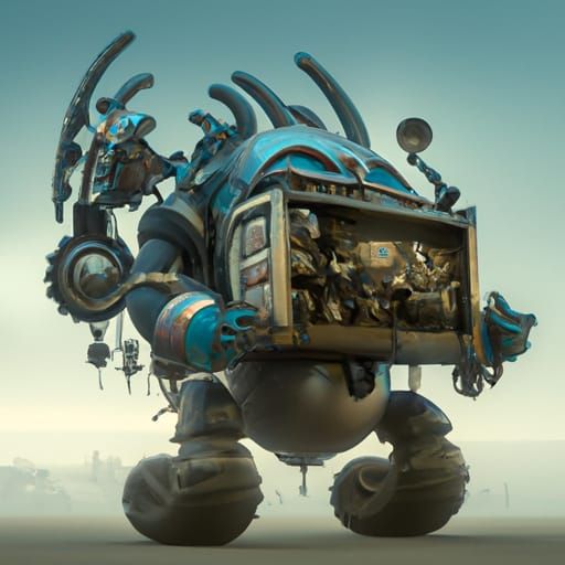 Robot Van Diesel Character: Detailed Matte Painting