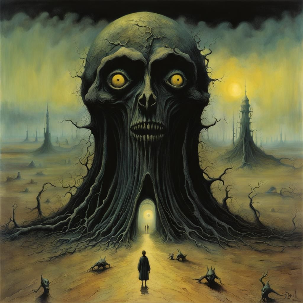 Grimdark Image in a Surreal Style