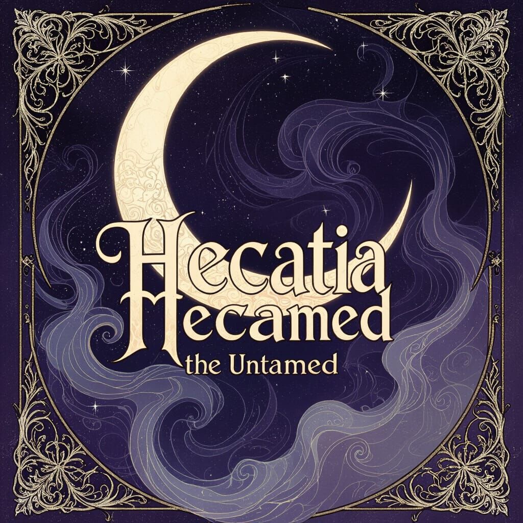 Hecatia the Untamed Gothic Book Cover with Cosmic Moon