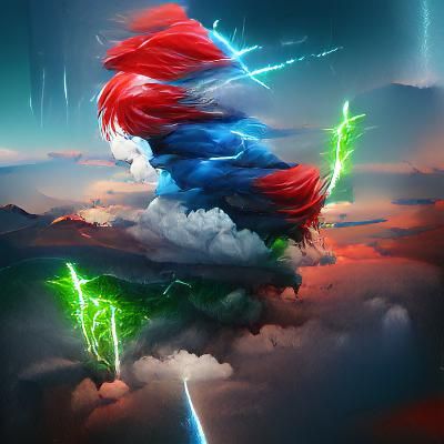 RGB Lightning Storm Illuminates Night Sky