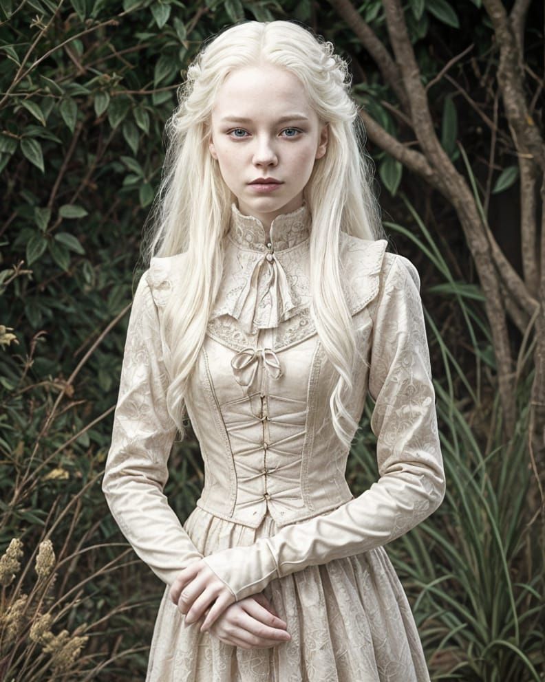 Albino Woman in Victorian Dress Fine Art Portrait