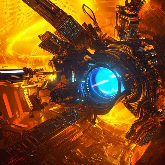 Cybernetic Bee in Maximalist Style