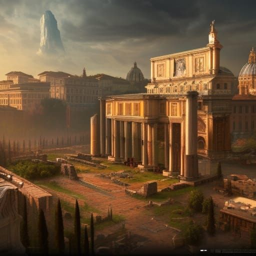 Rome Before the Fire: Detailed Matte Painting