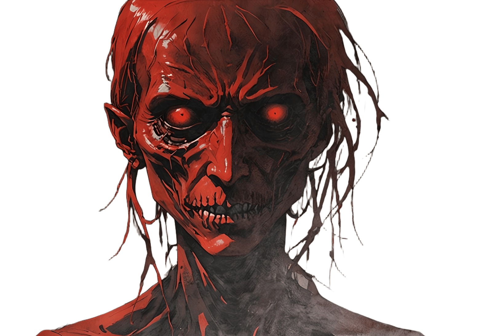 Red Ghoul Lurking in Shadow