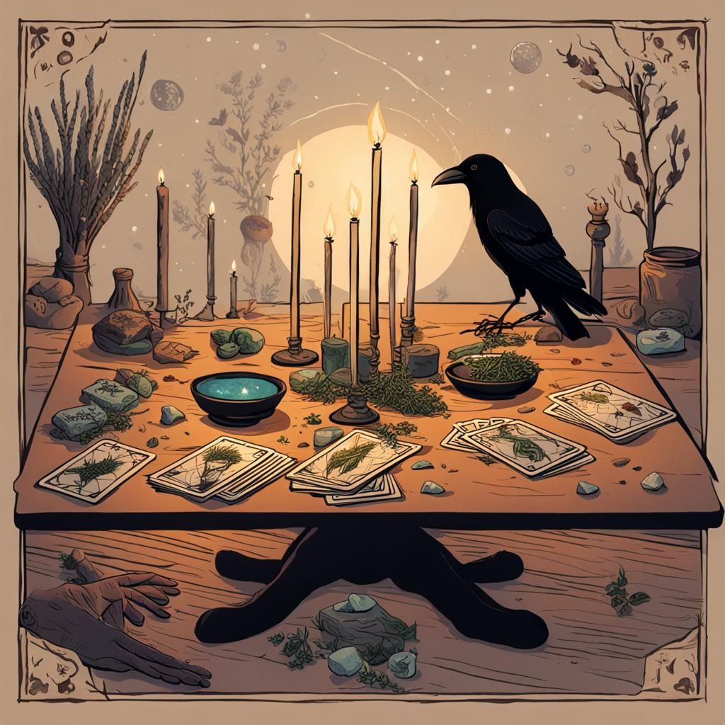 Tarot Card Reading with Raven and Crystal
