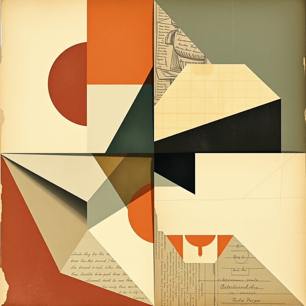 Fractured Cubist Forms in Muted Geometric Abstraction