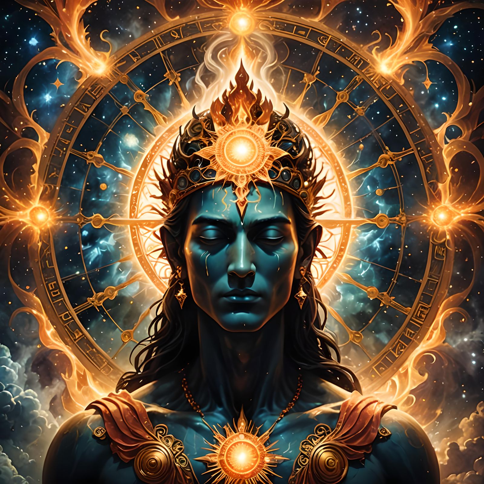 Abstract AI Image: Divine Spark of Imagination