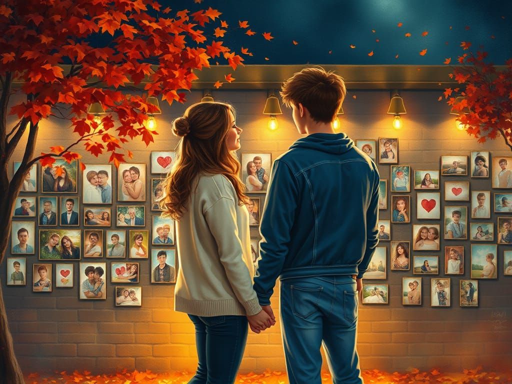 Romantic Autumn Date Night in Pointillism Style