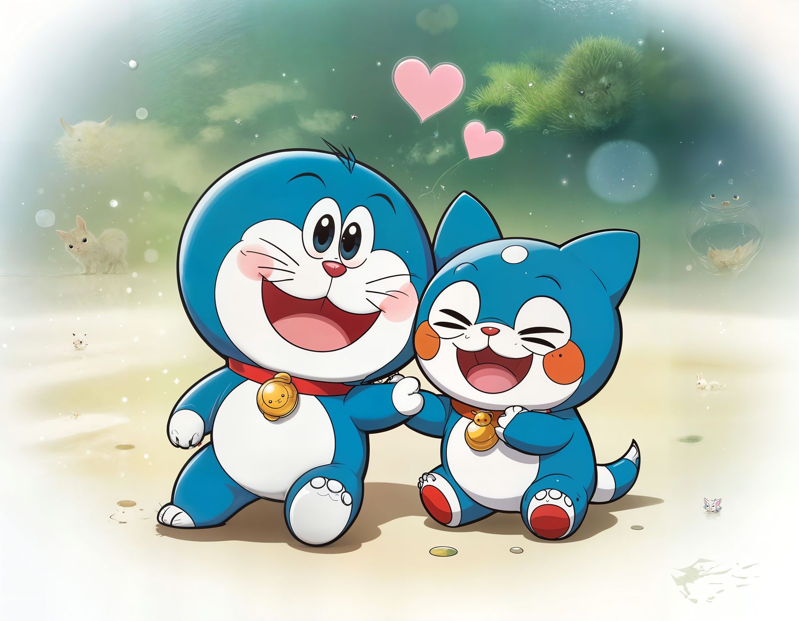 Cute Doreamon Reflection in Animated Style