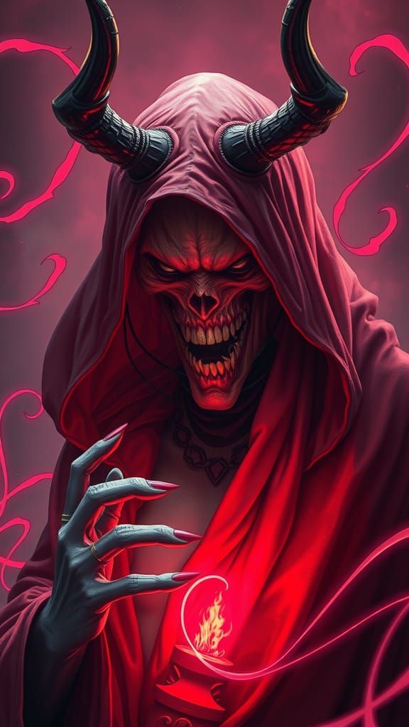 Mystical Red Queen Concept Art in Dark Whimsical Style