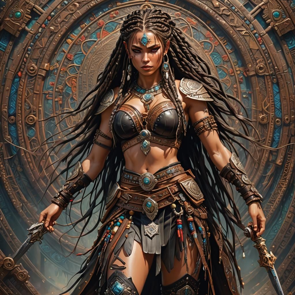 Sensual Warrior Goddess Armed and Dangerous in 3D