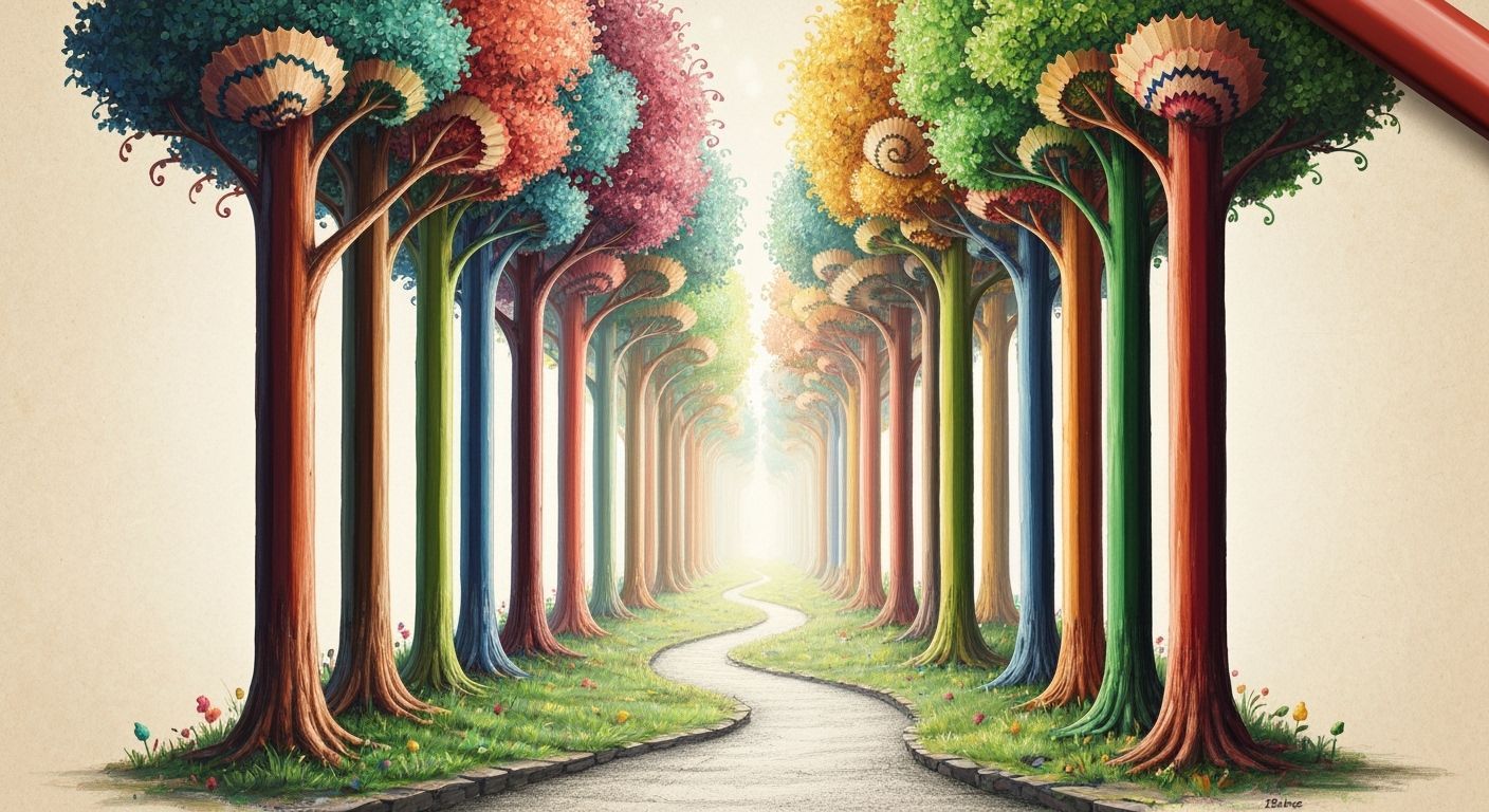 Magical Forest of Colored Pencils Anamorphic Art