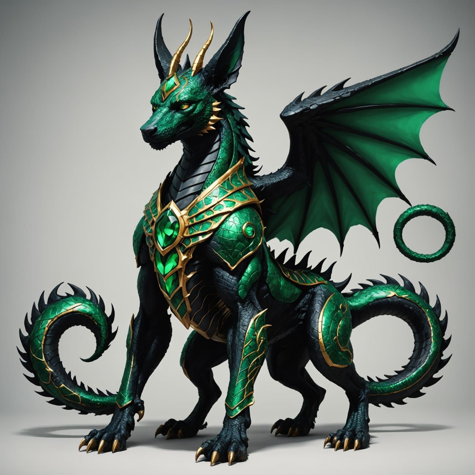 Demonic Emerald Anubis Dragon
