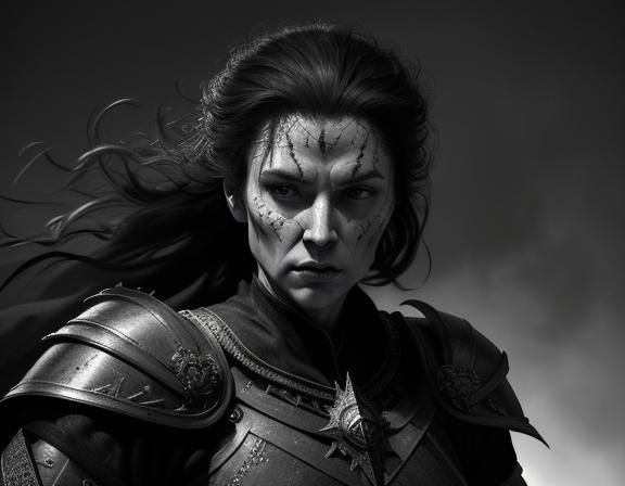 Joan of Arc in Battle with Rembrandt Lighting