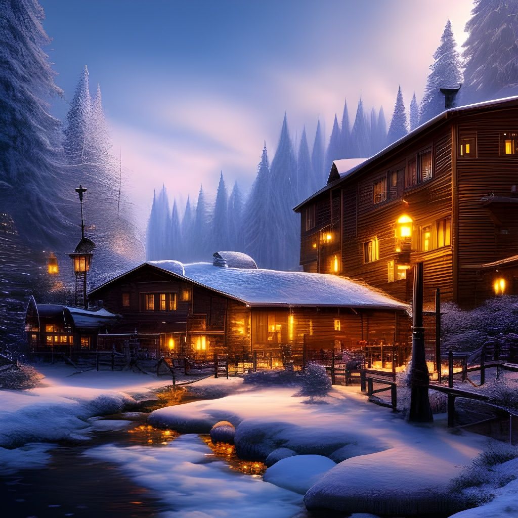 Conjurer's Winter Landscape in Hyperrealism Style