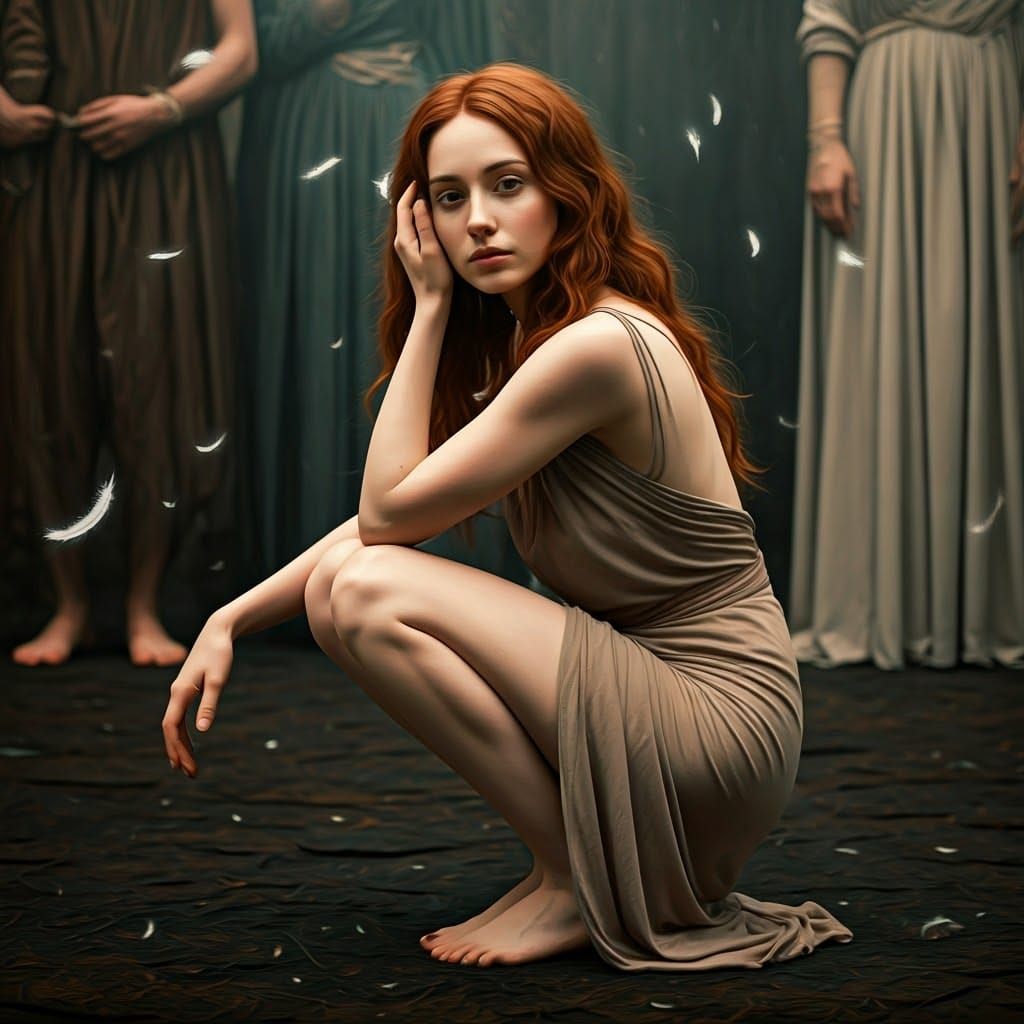 Ethereal Woman in Misty Landscape, Inspired by Atmospheric R...