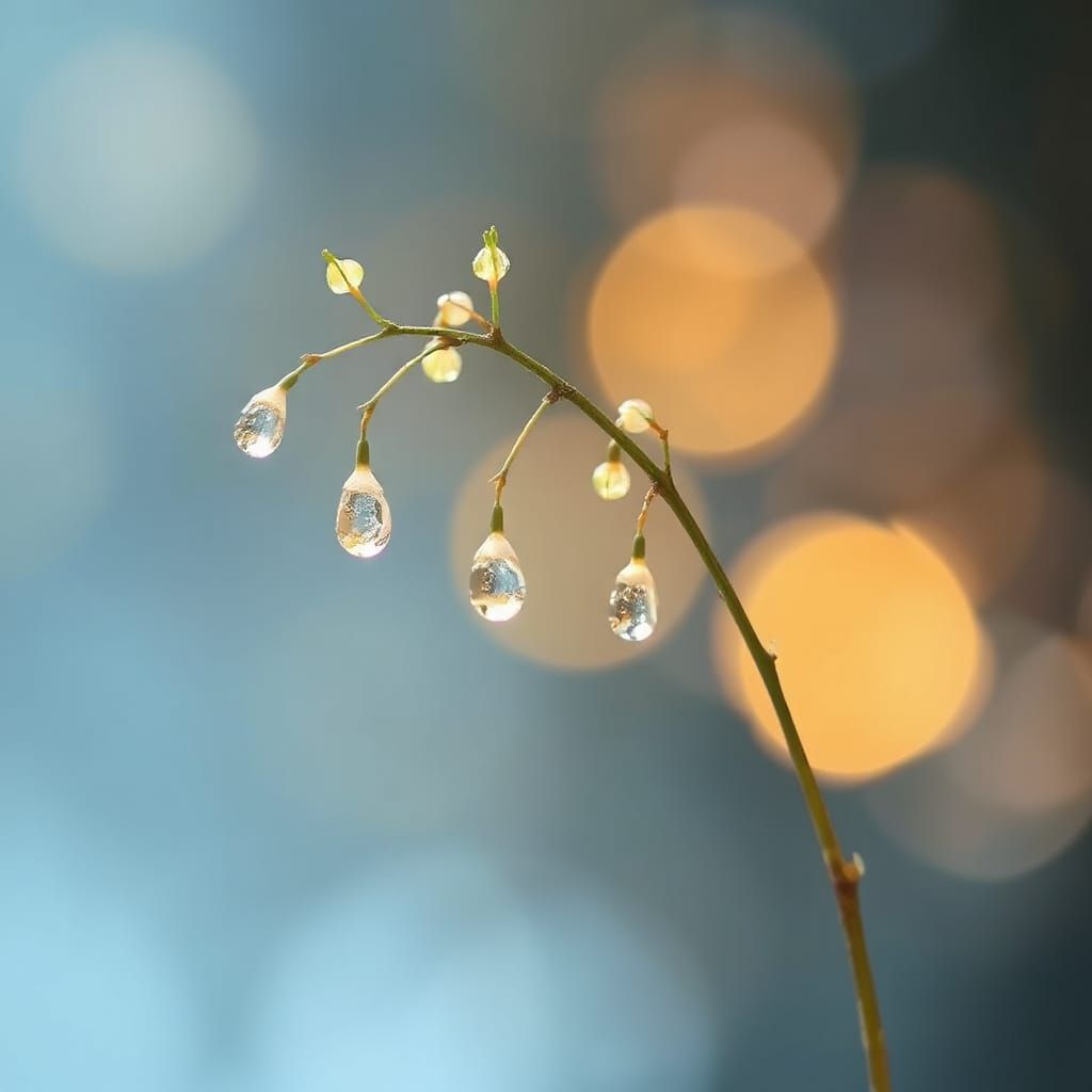 Ethereal Fairytale Plant with Crystalline Dewdrops