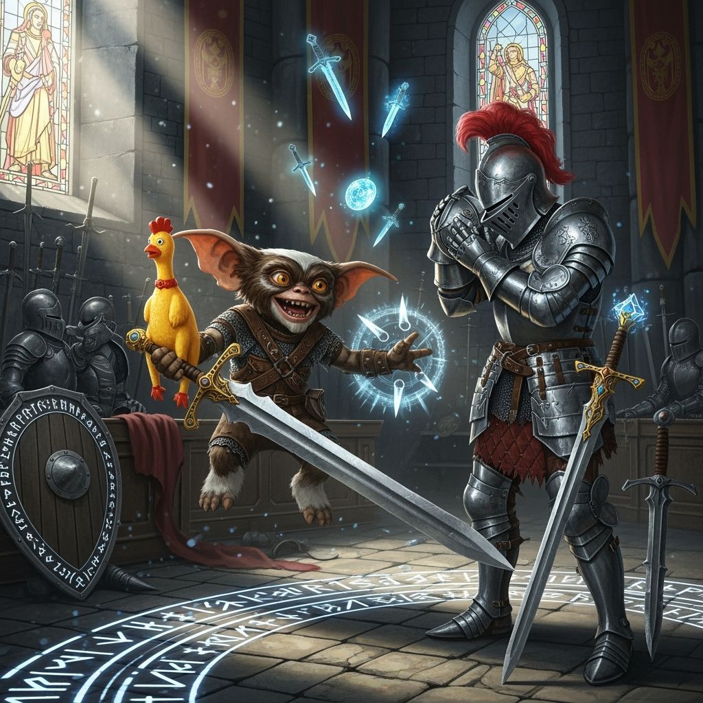 Gremlin's Medieval Prank: Rubber Chicken Heist