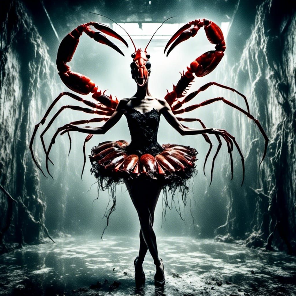 Shrimp Ballerina in Dark Fantasy Realism