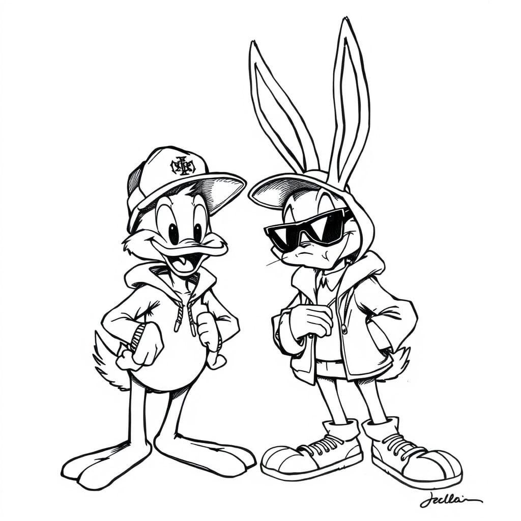 Lovable Looney Tunes Duo Embracing Gangsta Chic