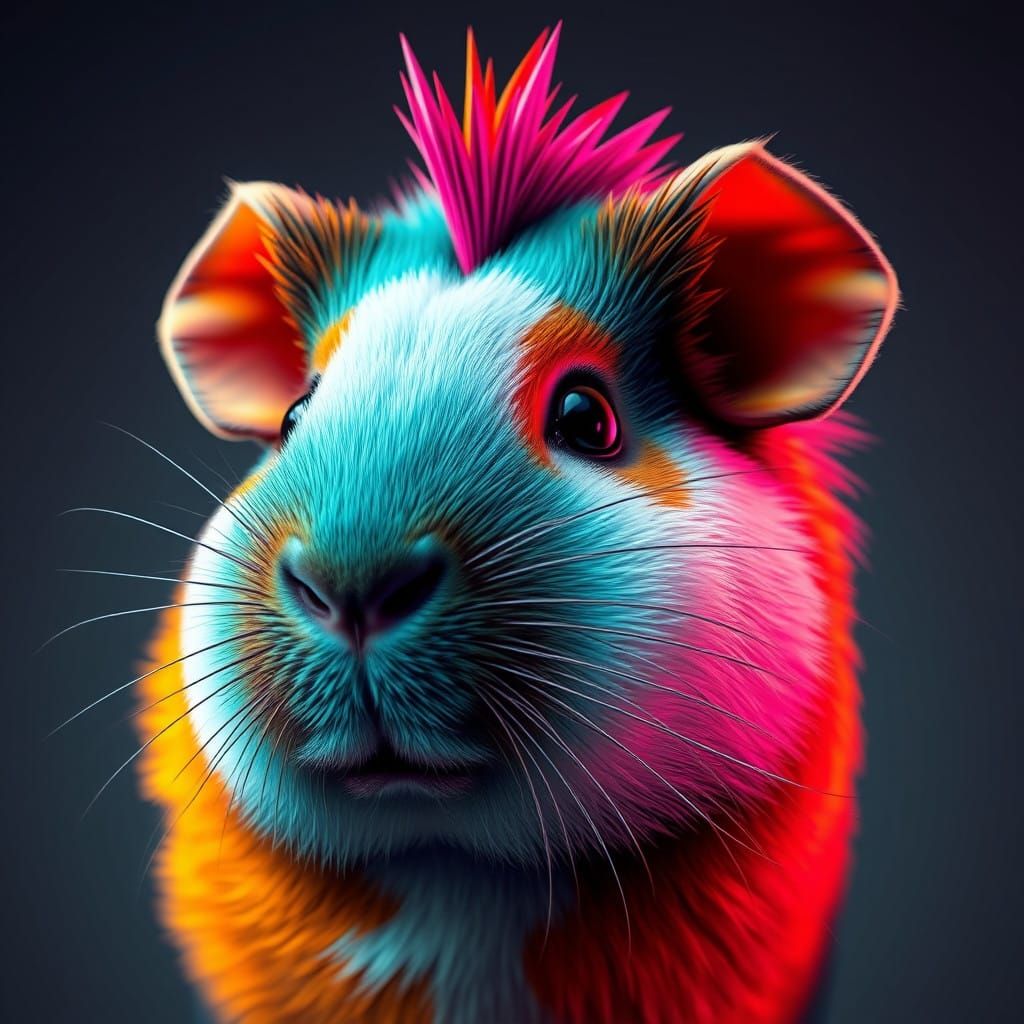 Glorious Punk Guinea Pig Fantasy Portrait