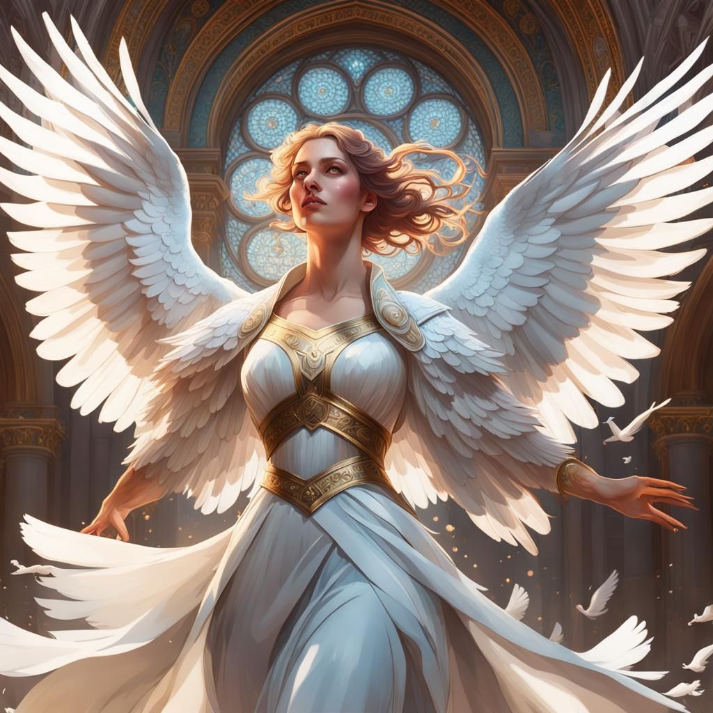 Pigeon Portrait in Hyperdetailed Splash Art Style