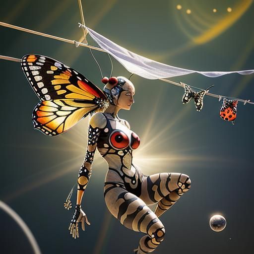 Metamorphosis butterfly woman
