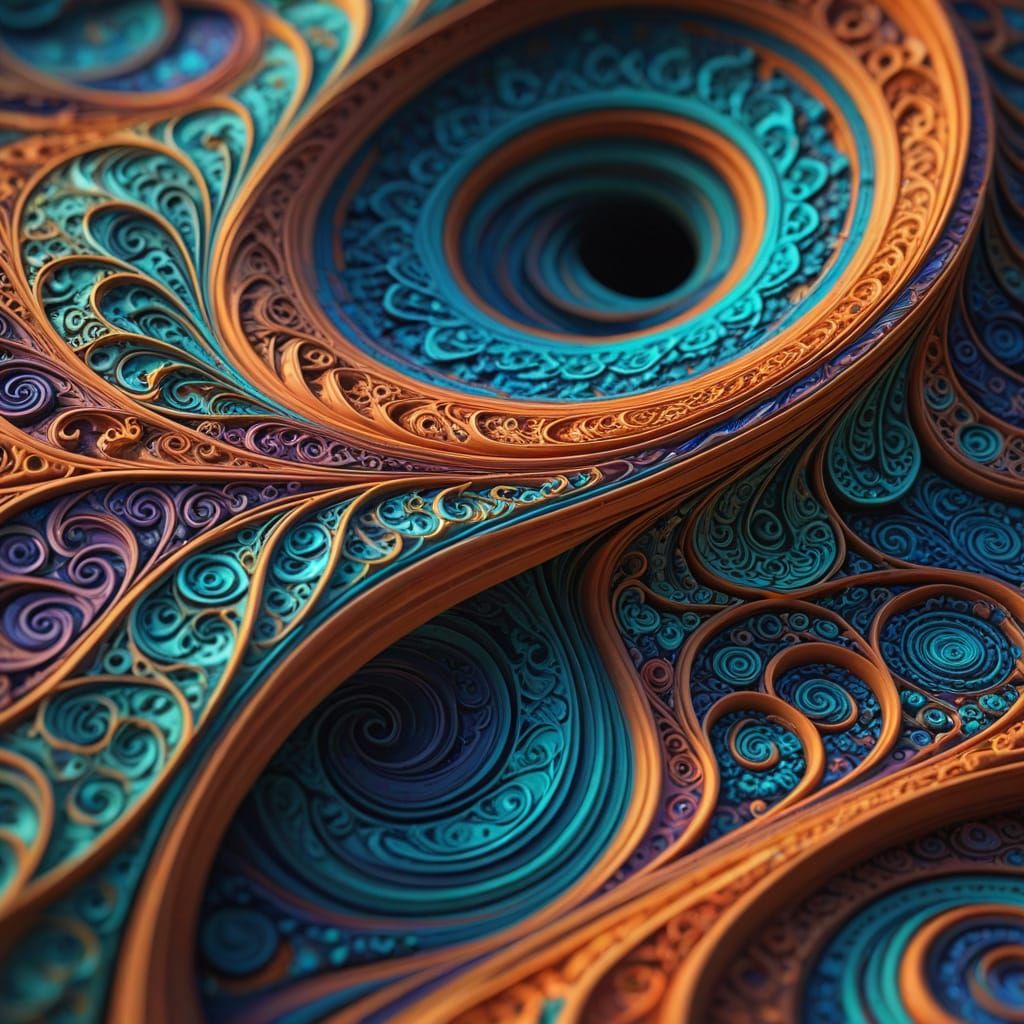 Abstract Fractal: Geometric Patterns in Clay Tile