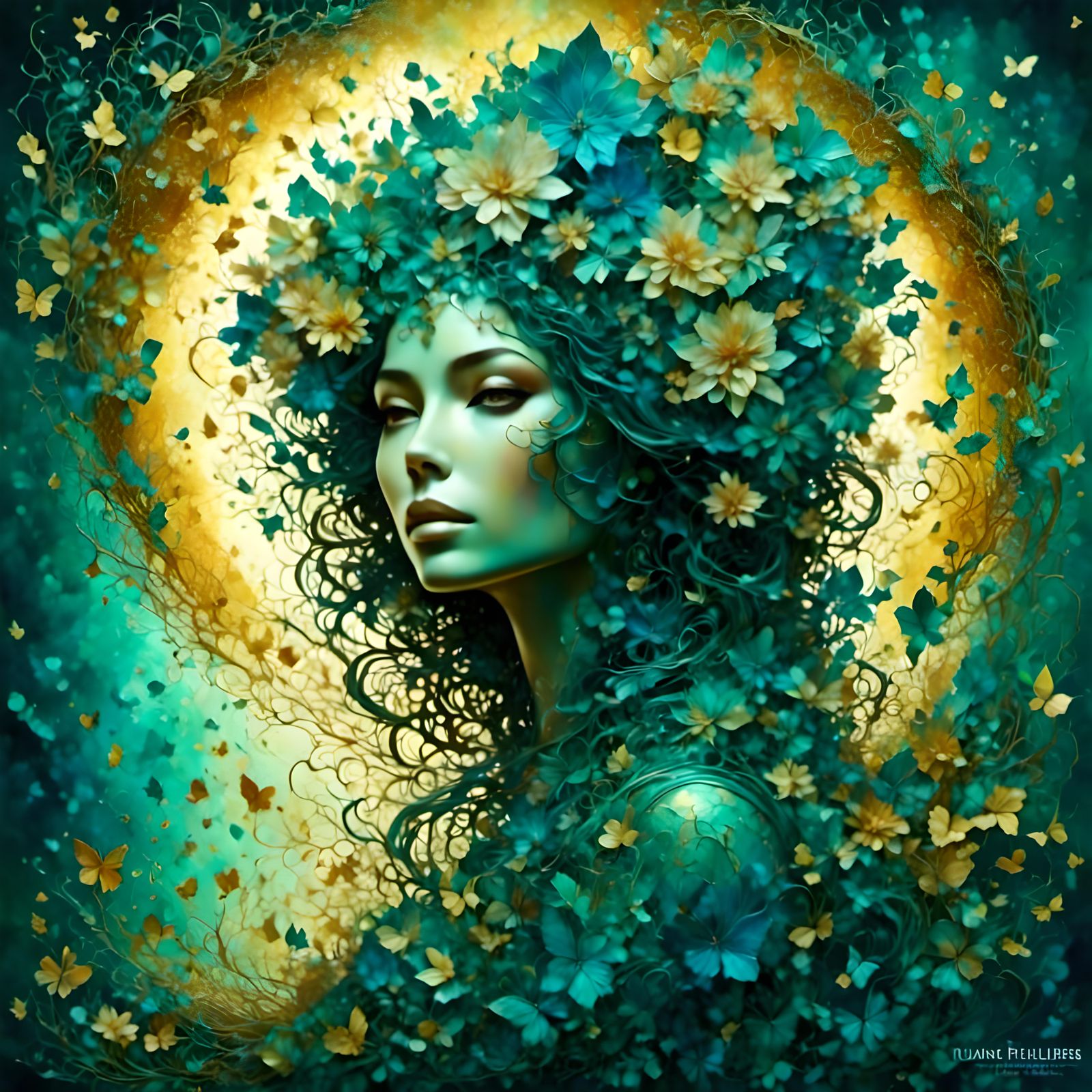 Futuristic Woman in Impressionistic Holographic Style