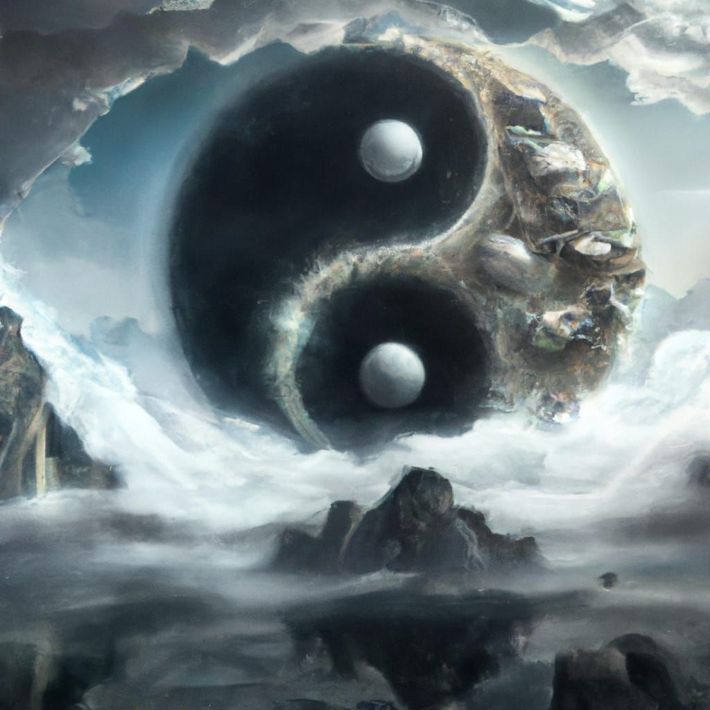 Intricate Yin and Yang Digital Matte Painting