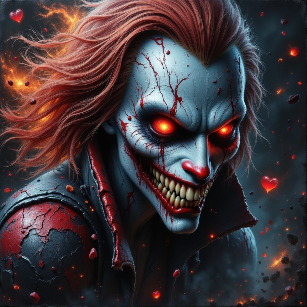 Dark Joker Poker Card in a Haunting Cyberpunk Aesthetic